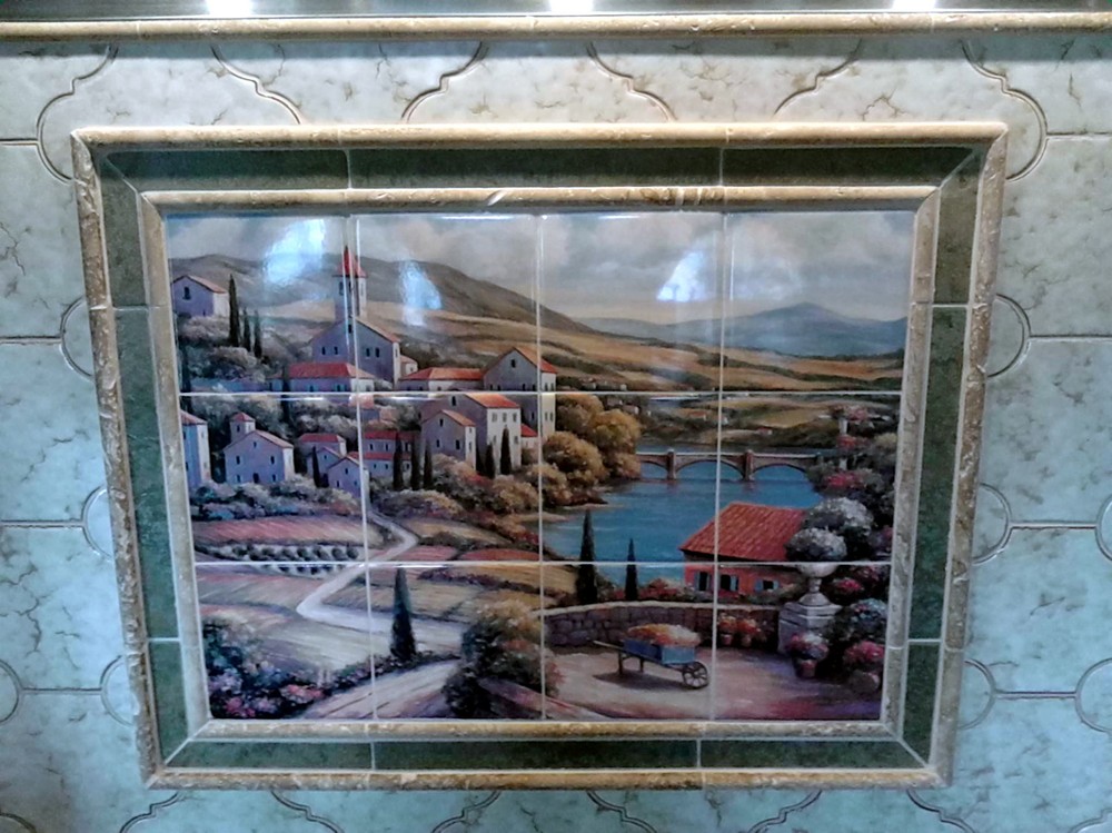 Mural Ceramic Tuscany Landscape Backsplash Tile #113