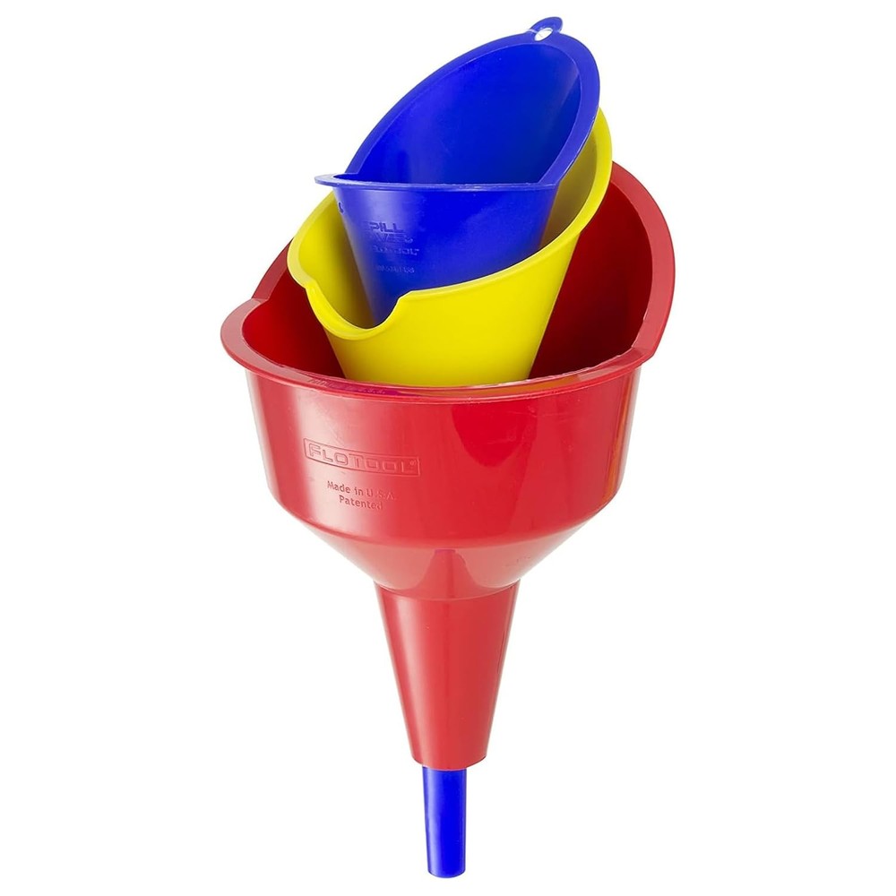 3 Pack Super Funnel Trio Multi Purpose Plastic Funnel Set Multi Purpose New