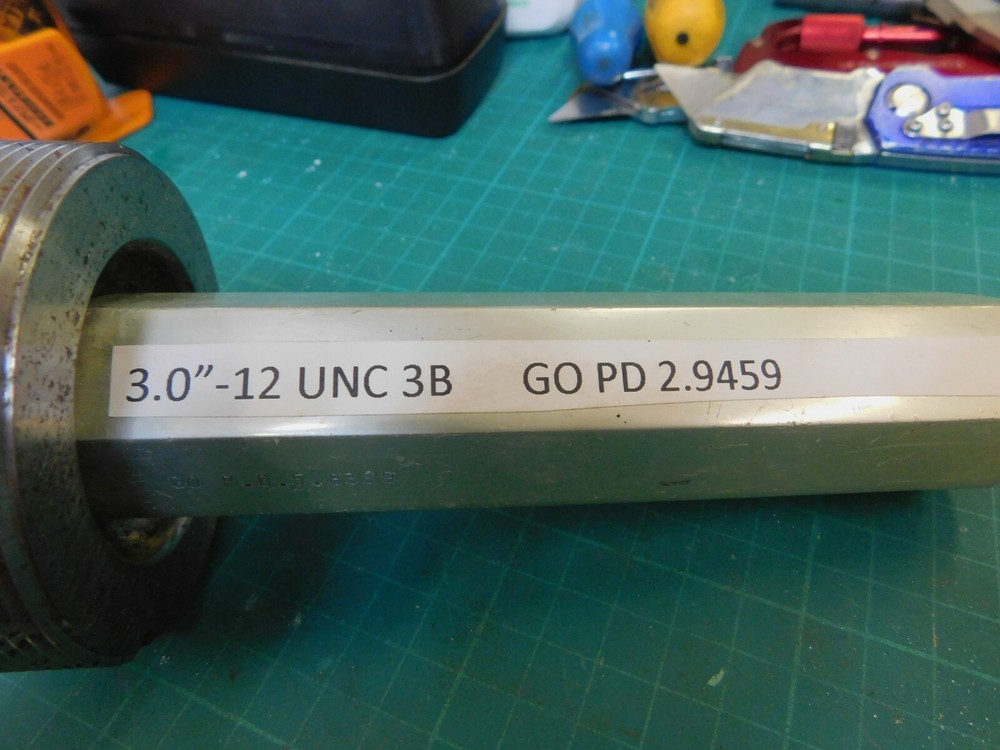 Vermont Go Thread Plug Gage 3.0"-12 UNC 3B