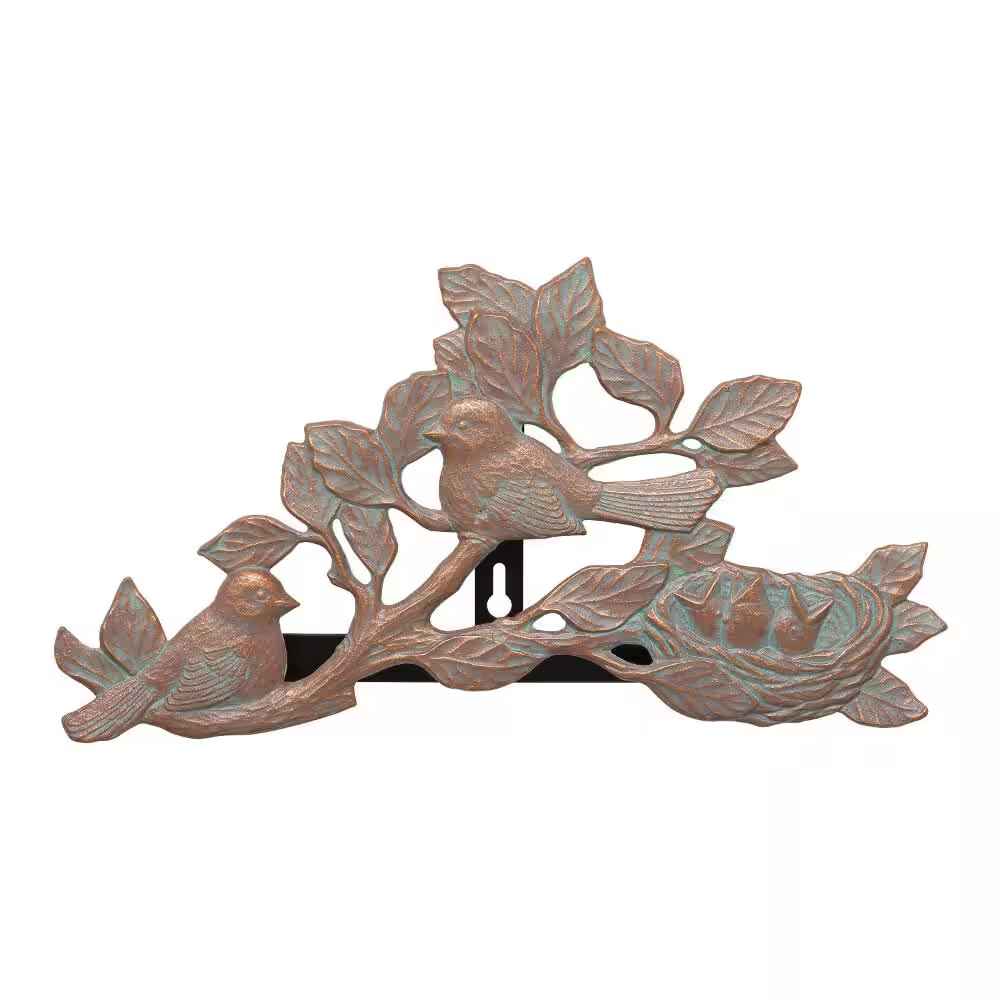 Copper Verdigris Chickadee Hose Holder