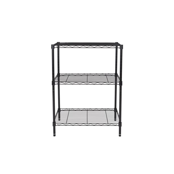 3 Tier Wire Shelf Unit, Chrome, 750 lb Capacity
