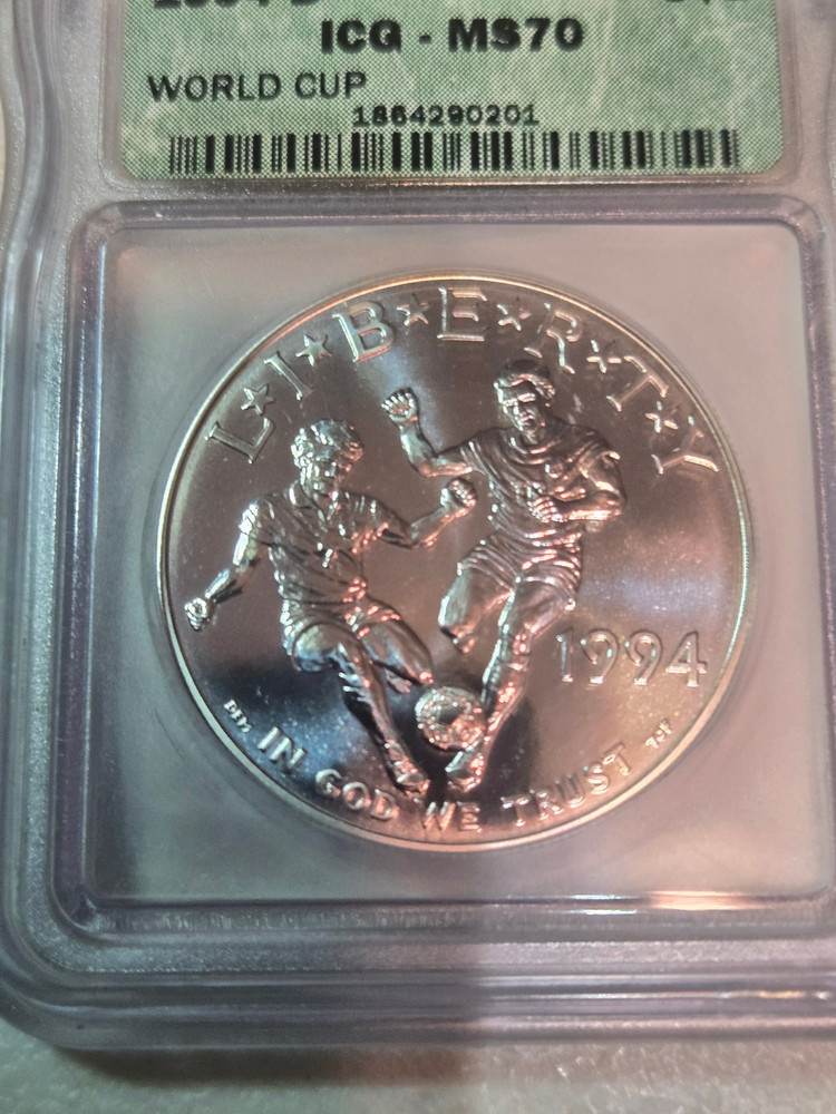 1994-D World Cup Silver Commemorative Dollar ICG MS70