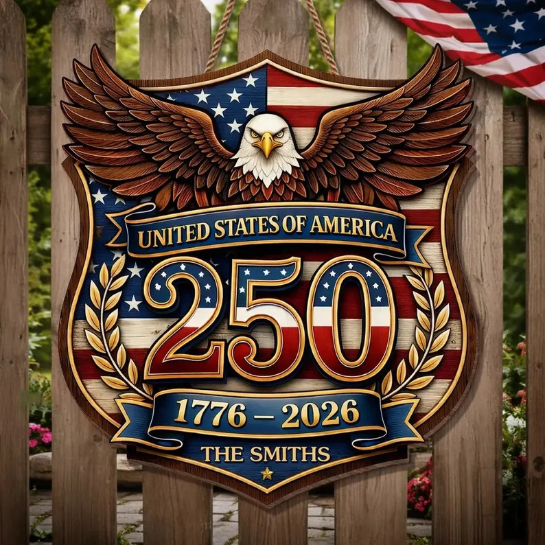 Personalized Freedom Years Wall Sign with Rope