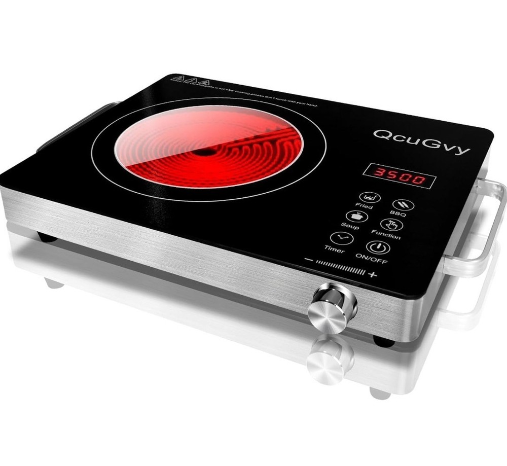 Portable Infrared Burner 3500W Electric Burner with 3-Hour Timer - Touch Control