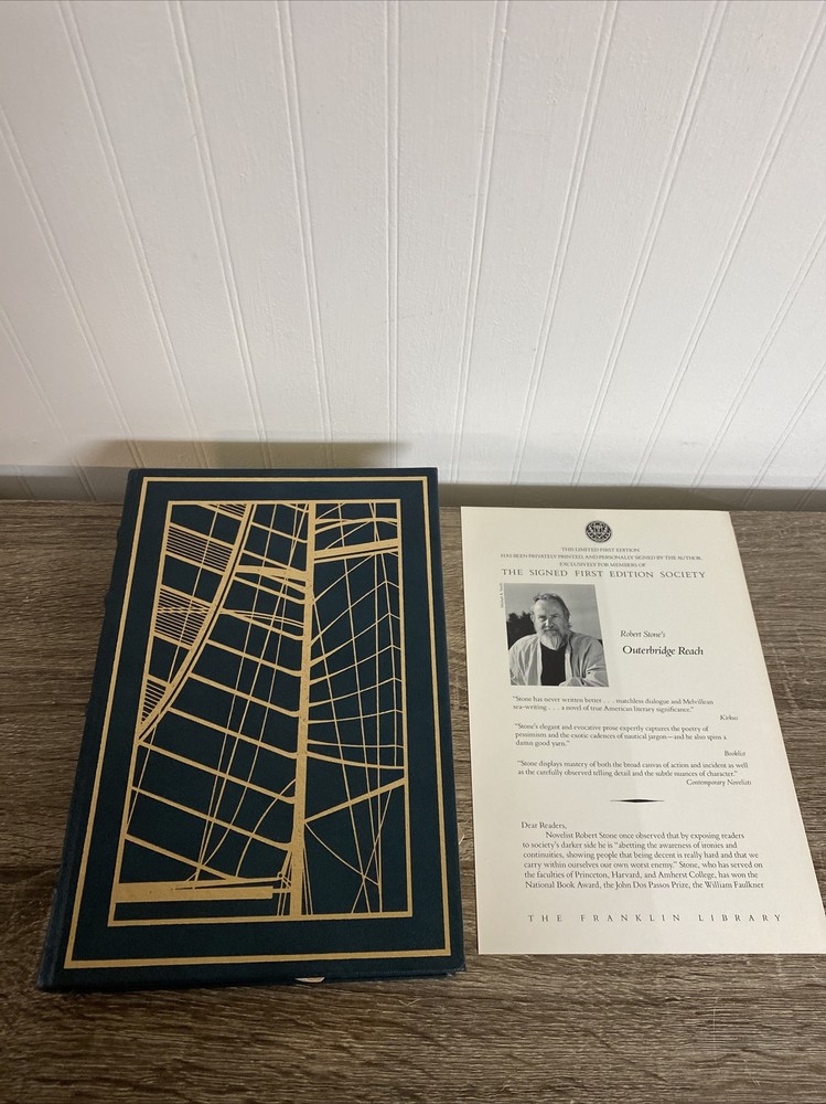 SIGNED FIRST EDITION Leather - Outerbridge Reach Robert Stone FRANKLIN LIBRARY