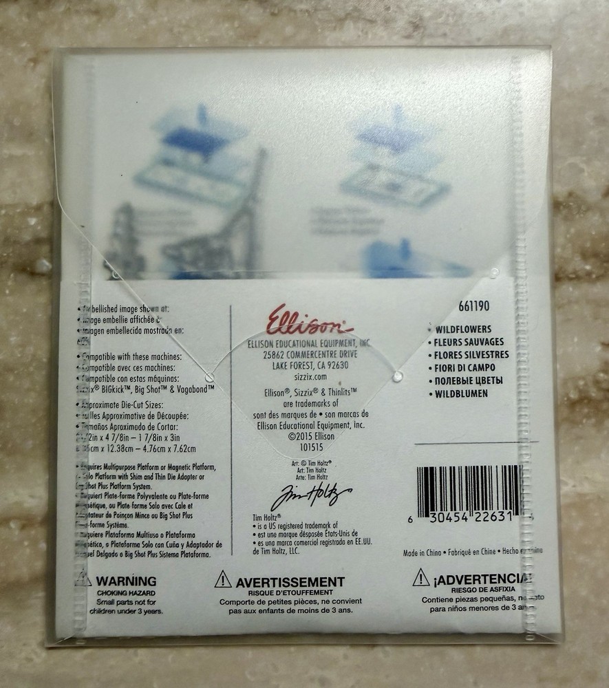 Tim Holtz Sizzix **WILDFLOWERS** 7-pc Metal Die Thinlits 661190 Floral Spring