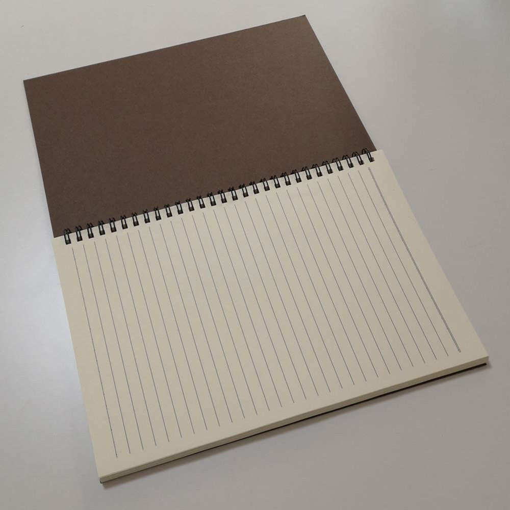 Spiral Notebook Journal Lined B5 Hard Kraft Cover Ruled Wire Bound Notebook