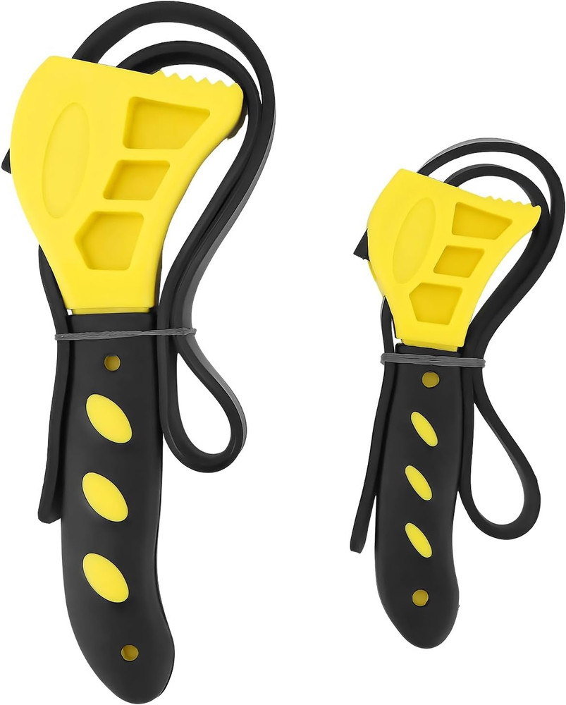 Adjustable Rubber Strap Wrench Set 24" & 19.7" – Multi-Purpose Grip Tool for ...