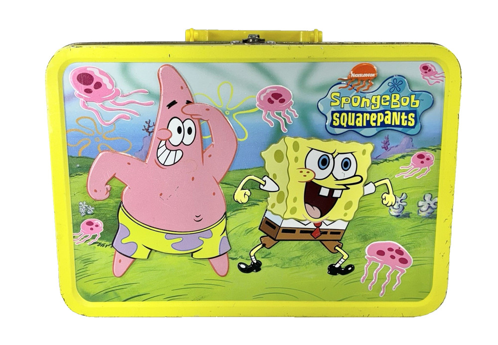 Nickelodeon SpongeBob Squarepants Embossed Tin Lunch Box Patrick 2002 Vintage