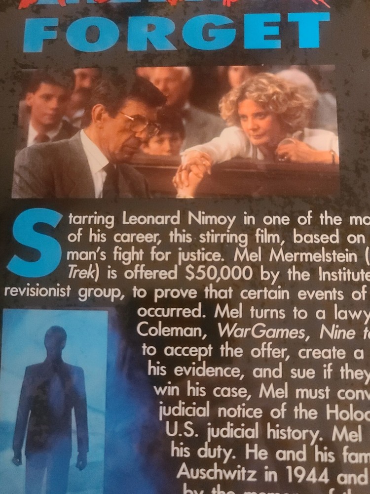 Never Forget Laserdisc 1991 NEW SEALED