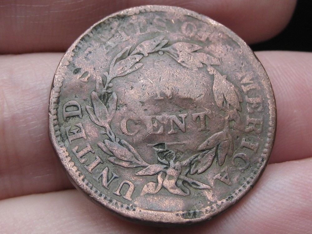 1835-1839 Matron Head Modified Large Cent Penny- Young Head, Plain Cord