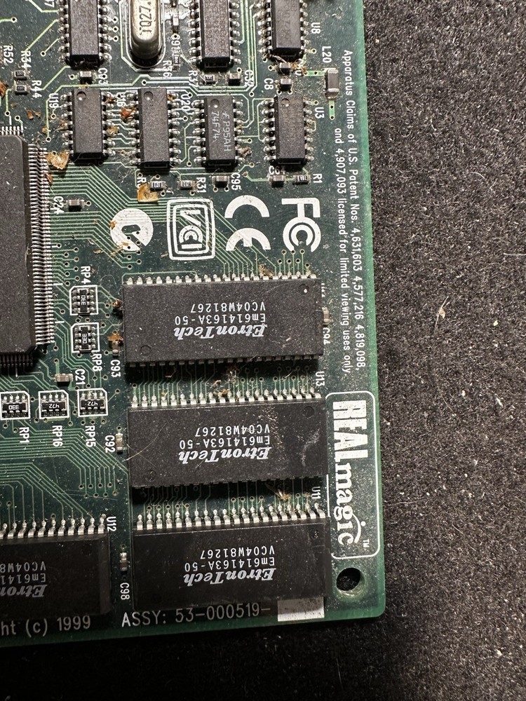 Sigma Designs RealMagic EM8300 MPEG-2/DVD Decoder PCI Card Non Tested