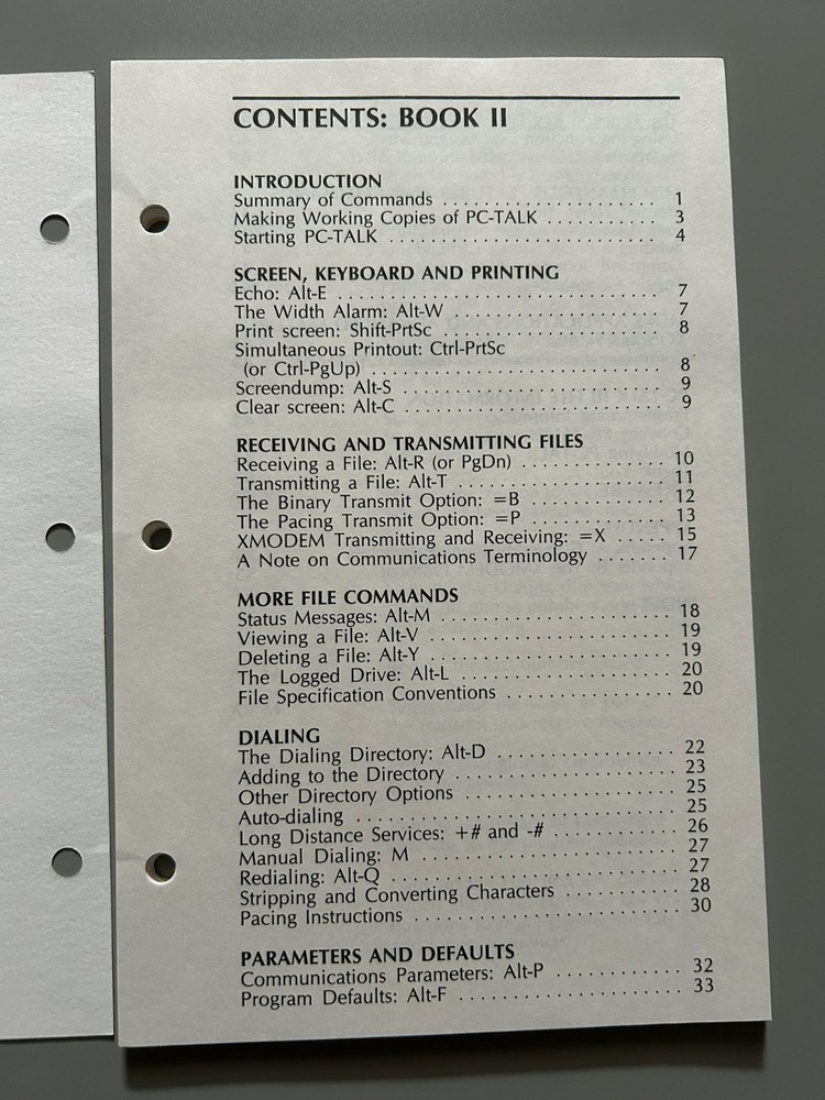 PC-Talk III Vintage PC DOS Communication Software - Disk and Manual