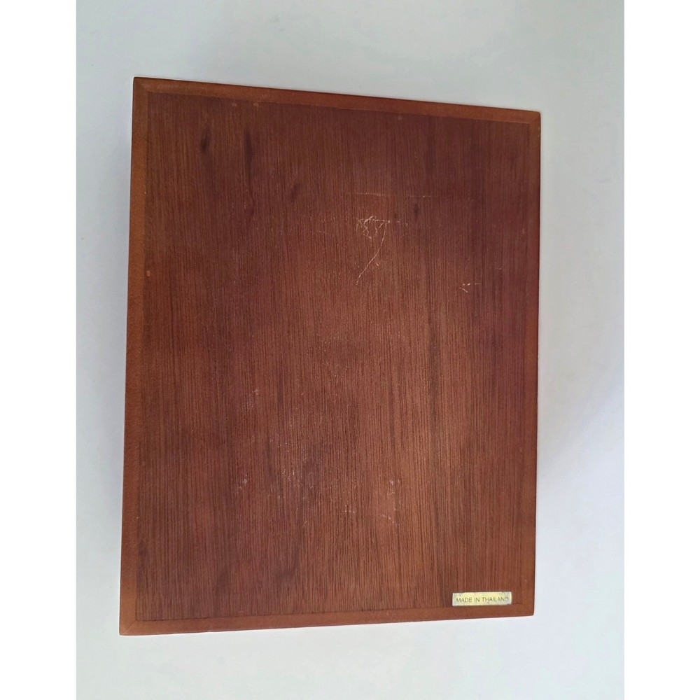 Wooden Photo Frame Keepsake Box – Hinged Storage Box w/ Interchangeable Image