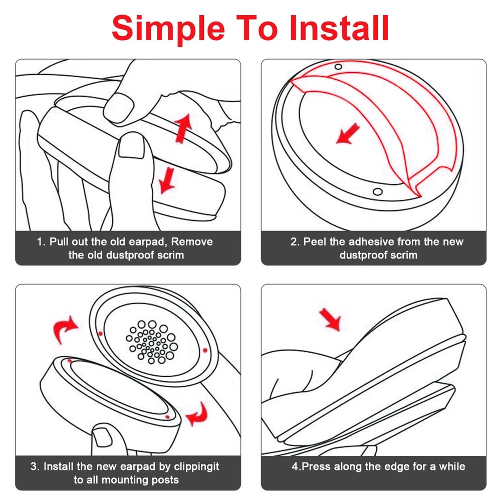 Replacement Ear Pads Cushions Compatible with Beats Studio 3.0/2.0, Grey