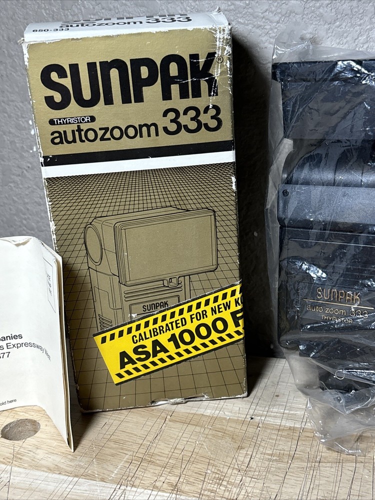 Sunpak Camera Flash Auto Zoom 333 Thyristor Tested And Works