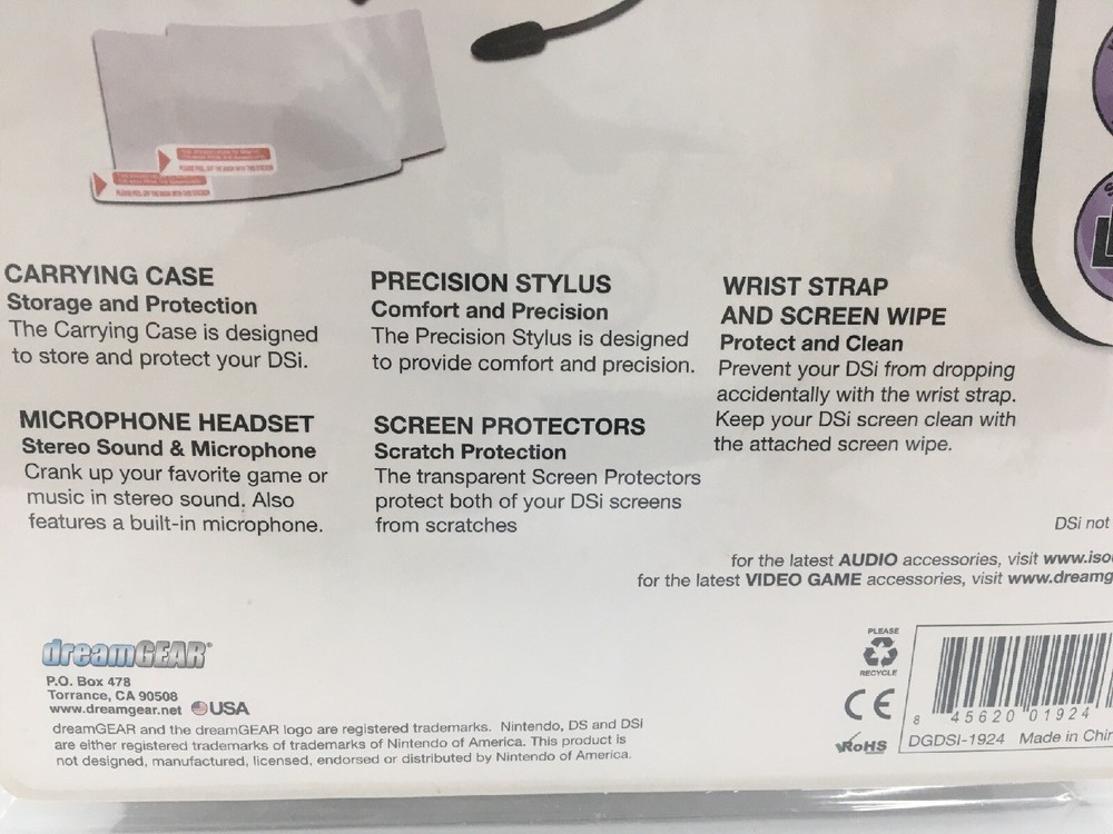 Nintendo DSi Accessory Bundle Case Headset Stylus Wrist Strap Screen Protectors