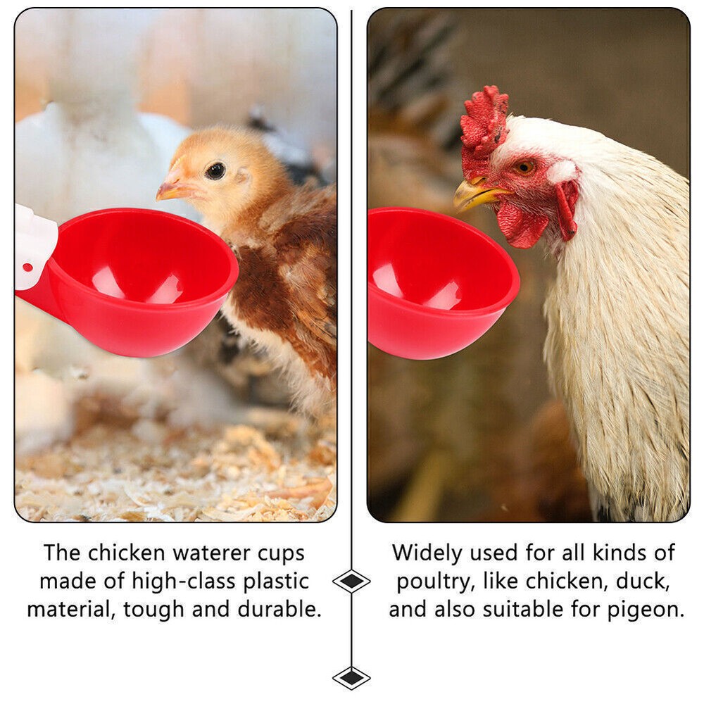 8 PCS Automatic Waterer Poultry Chicken Water Cup Feeder Drinker Drinking Bowl