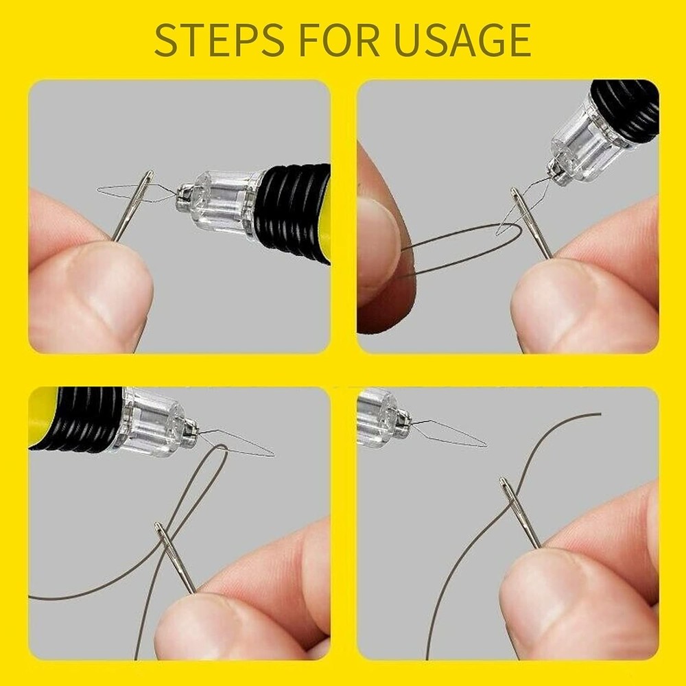 2 LED Needle Threaders Set - Illuminated Sewing Tools with Batteries Included