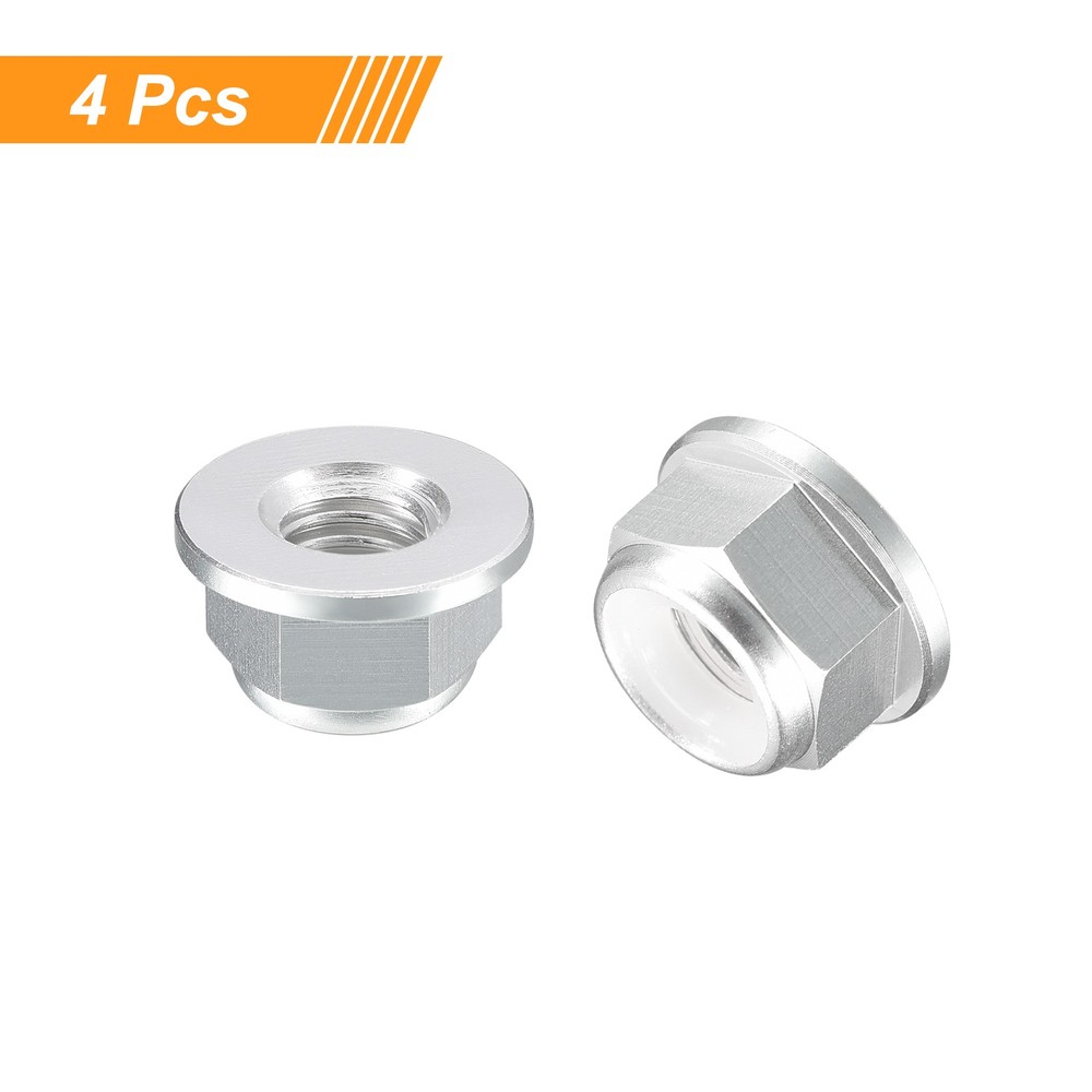 Nylon Insert Hex Lock Nuts, 4pcs - M4x0.7mm Self-Locking Nut(Silver)