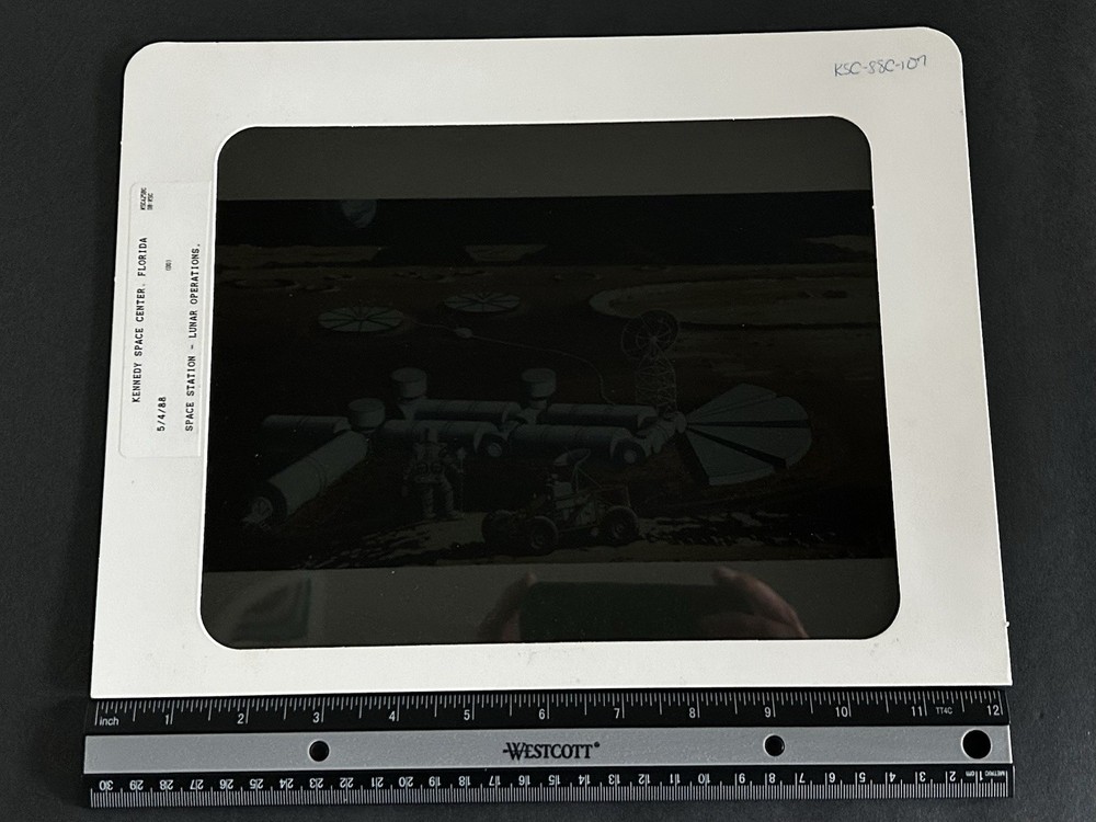 1988 NASA KSC Space Station Lunar Operations Concept Presentation Transparency