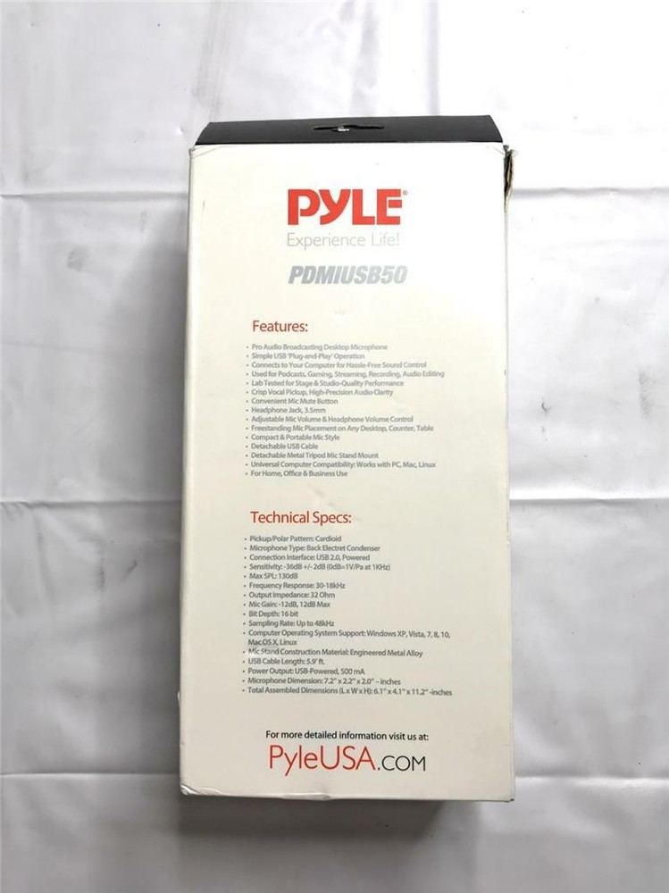 Pyle USB Plug & Play Computer Microphone, For Podcast Gaming & Streaming, Black