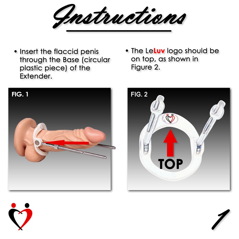 LeLuv SLIDER Penis Extender Replacement Base or Threaded Rod PAIRS
