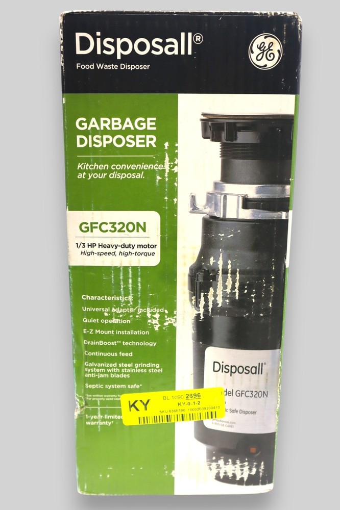 GE DISPOSALL 1/3 HP Continuous Feed Garbage Disposer Non-Corded