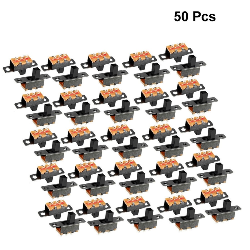 50pcs Vertical Slide Switch SPDT 3 Terminal PCB Lock 5mm