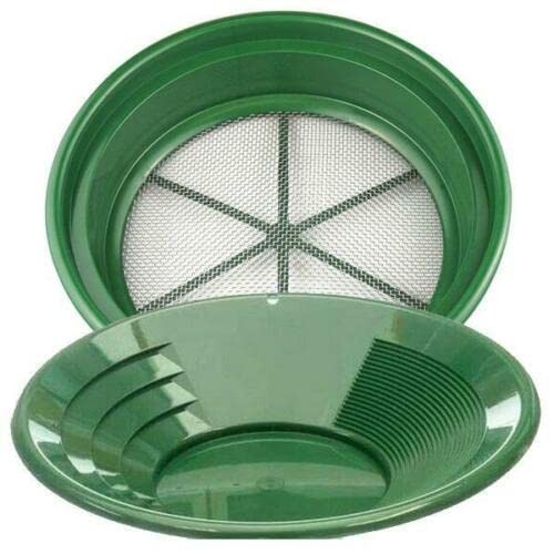 1/100" Mesh Large Gold Classifier Screen & 14" Green Gold Pan