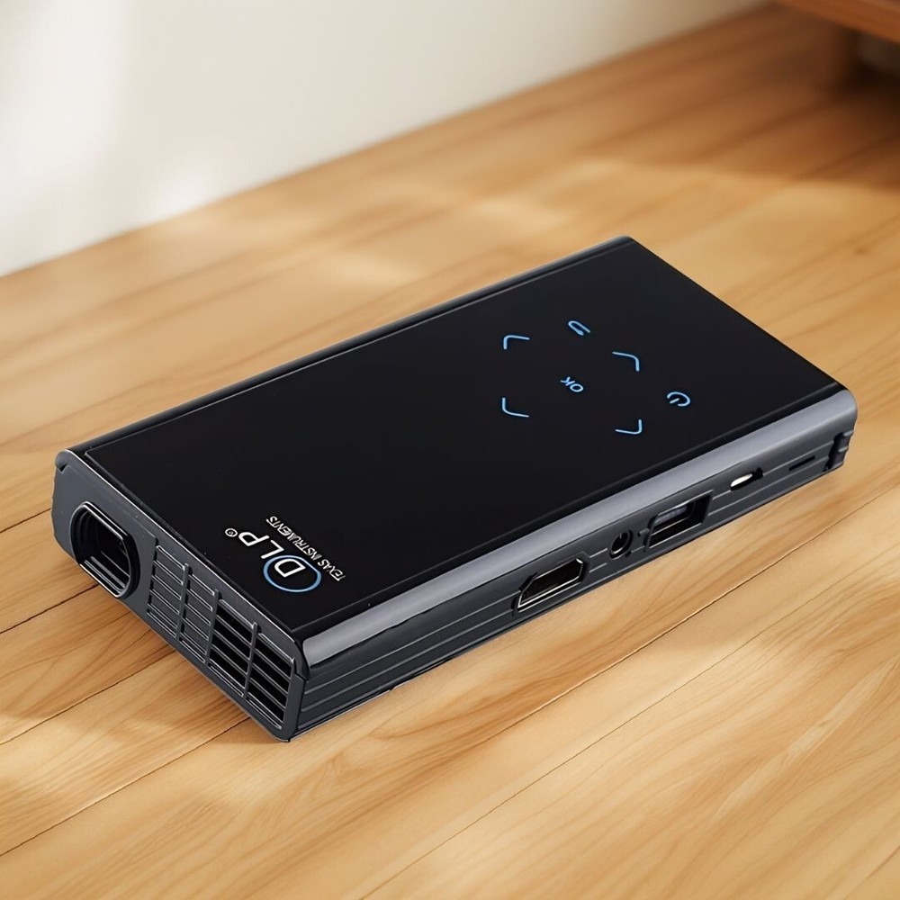 DLP E06 Android Smart Mini LED Dual Core Bluetooth Remote Projector Black NIB