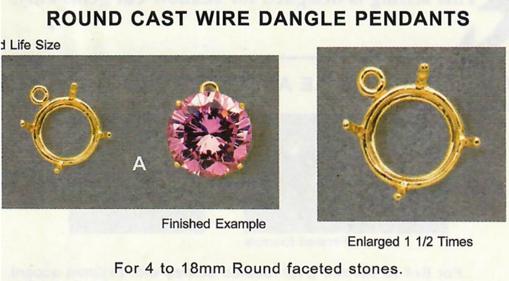 Round Shape Cast Wire Dangle Pendant - Component - Sterling Silver 925 -11pcs