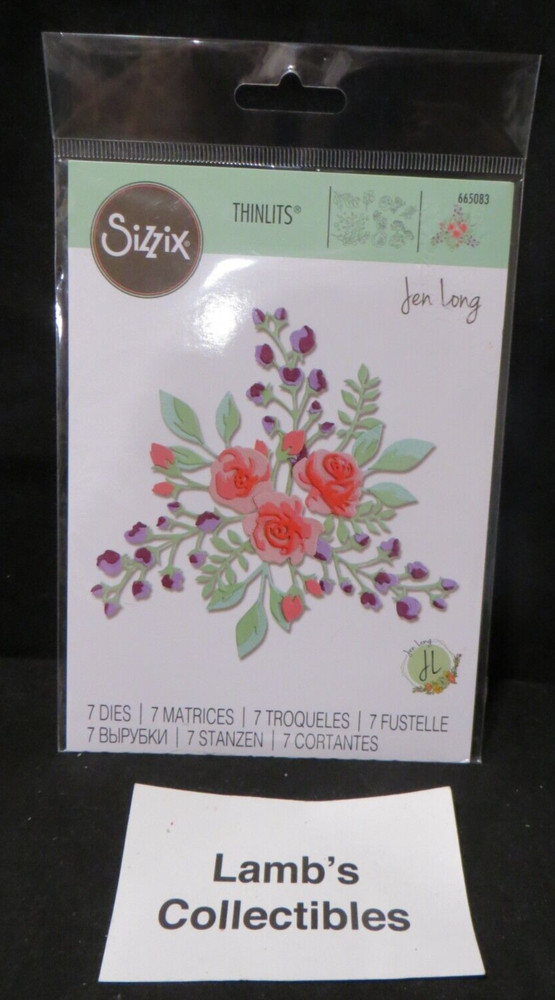 Sizzix Thinlits Floral Layers #2 by Jen Long 7 dies Ellison Scrapbooking 665083
