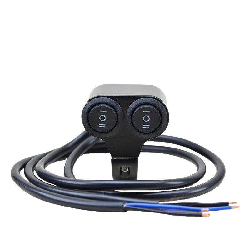 Motorcycle Switch, 7/8" Handlebar Dual Button, ON/OFF/Headlight Control Switch