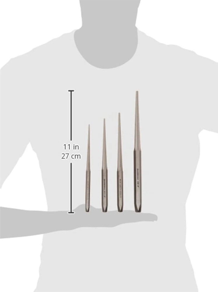 Professional 4 Pc Long Taper Punch Set