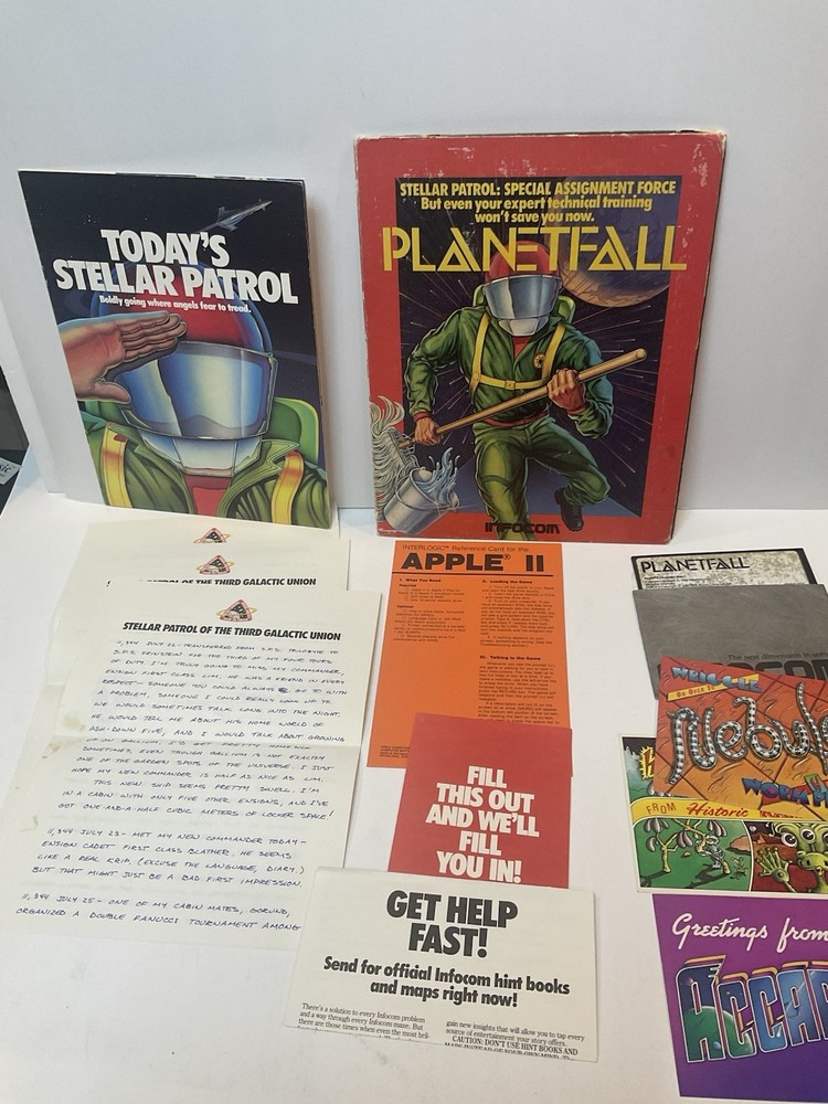 Vintage Apple II Software Game Infocom PLANETFALL Folio