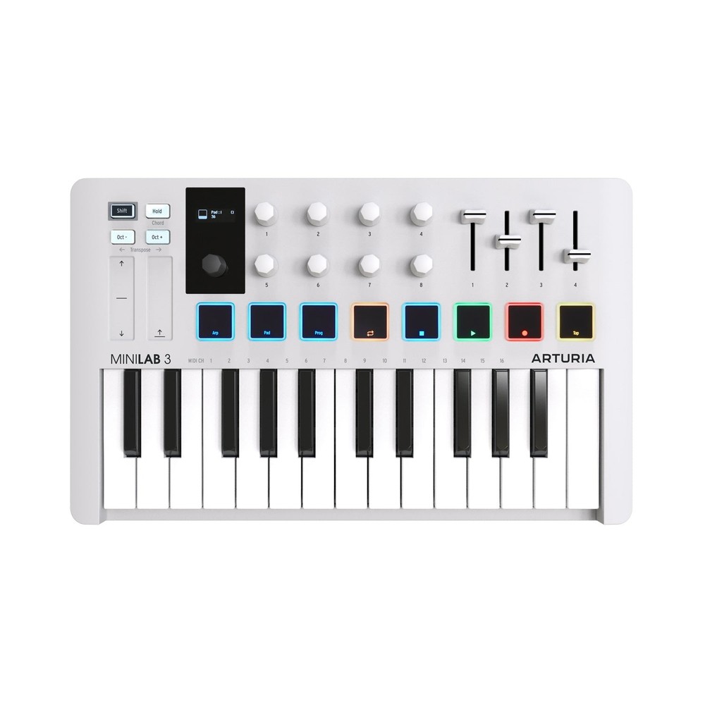 Arturia MiniLab 3 Keyboard Controller (25-Key) - White