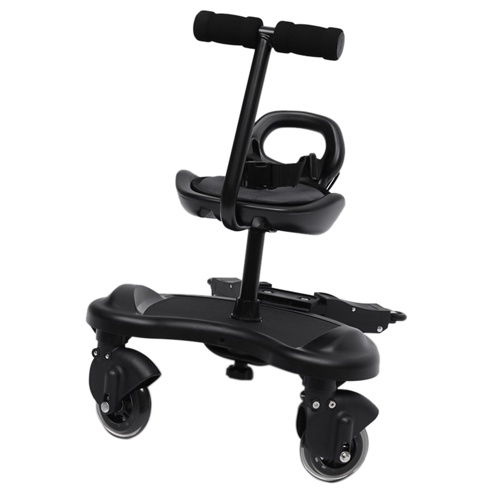 Standing Platform Buggy Board + Saddle Seat Child Rider Stroller Attachment