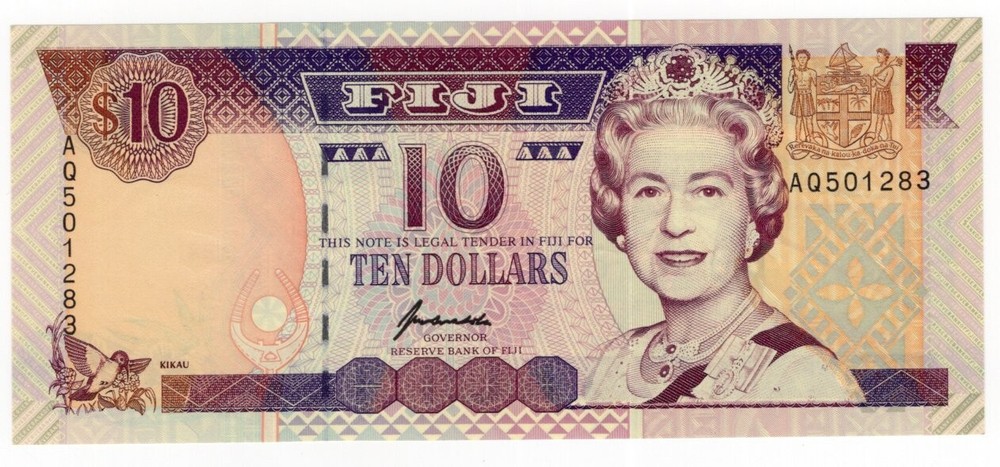 FIJI P-98b 10 Dollars 1996 UNC