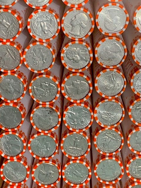 2 Rolls Washington Quarters From Unsearched Bank Box - Silver, West Point, Err