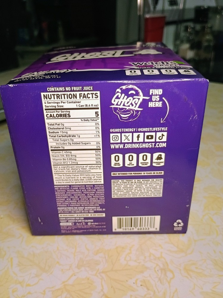 Ghost Welch's Grape 8.4oz 4 Pack Mini Cans!