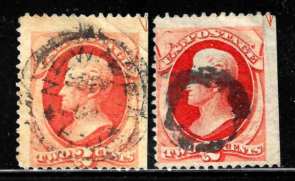 Sc #178 & #183 Position Arrows Nice Cancels 2 Cent Jackson 1875-79 US 92A14