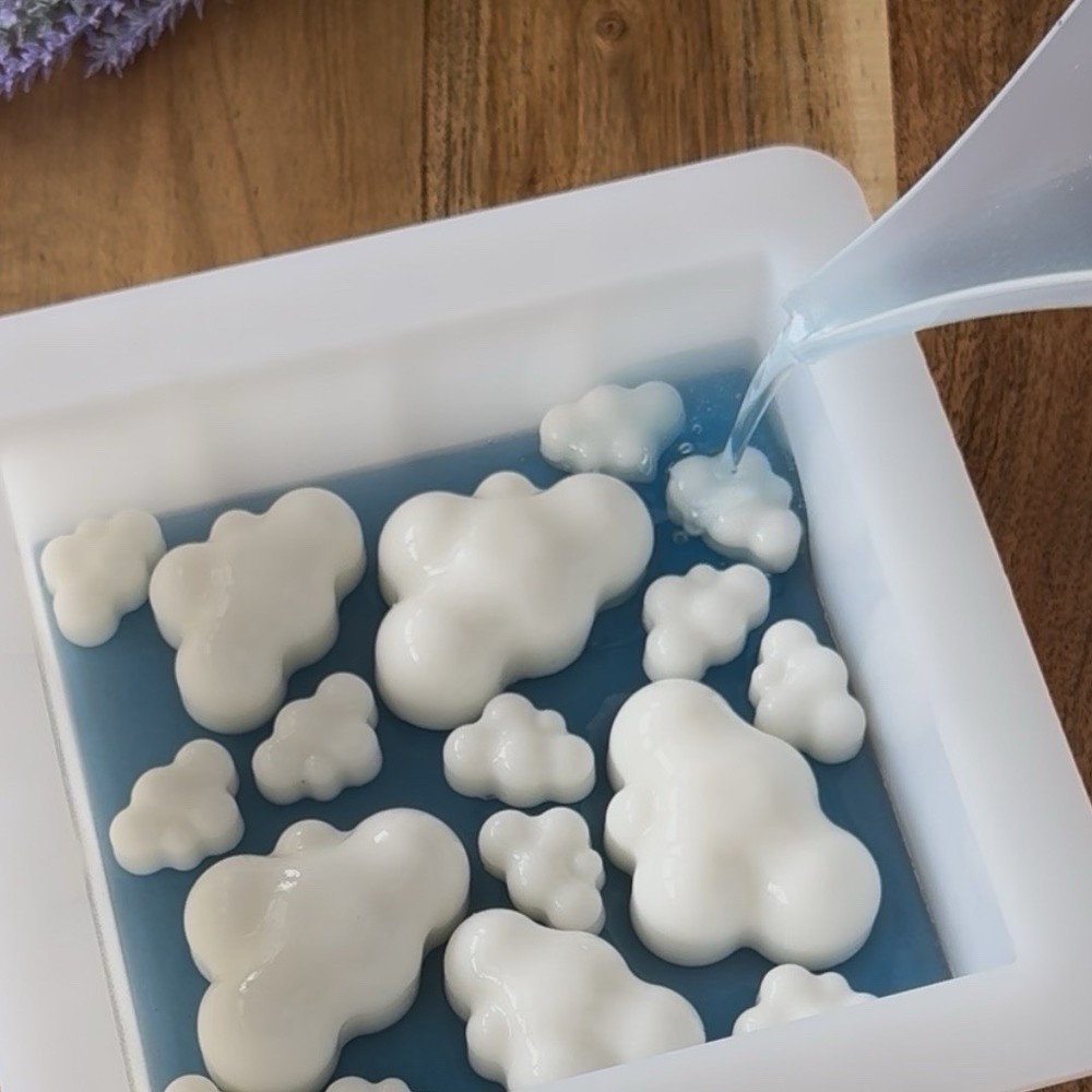 Cloud Soap Mold Set Silicone Square and Mini Cloud Embed Molds DIY