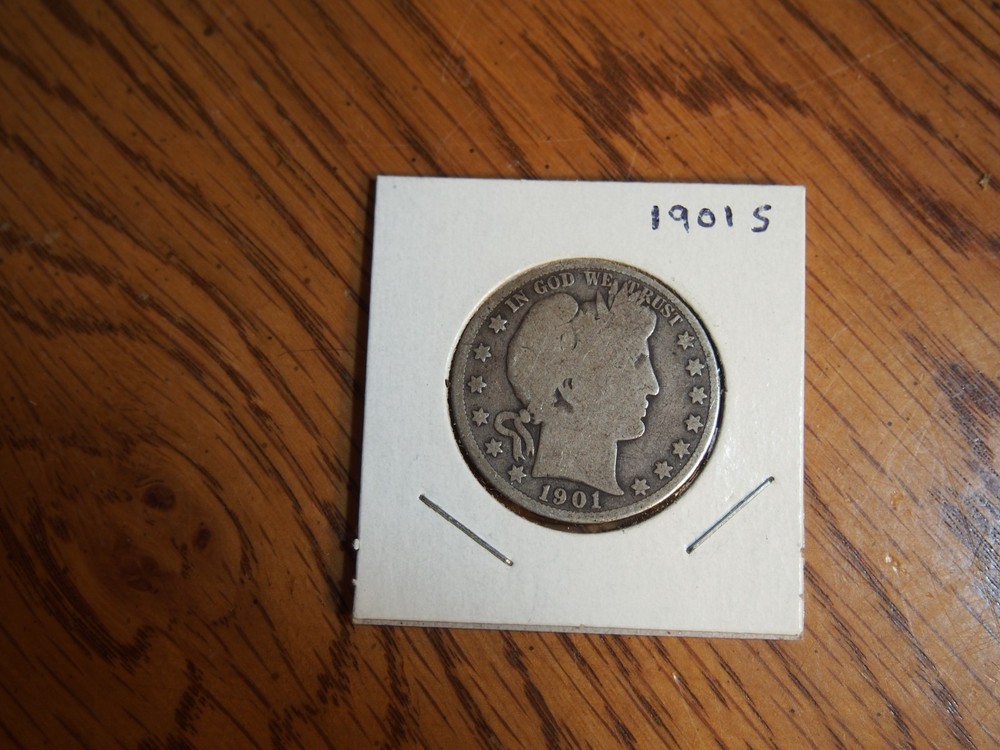 `1901 S Barber Half, good condition, 90 % silver