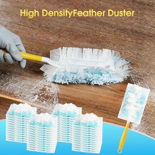 80 Count Disposable Duster Refills for Swiffer with 1 Handle, Microfiber