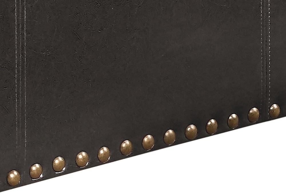 Leather Storage Bench with 2 Side Ottomans Convertible Table Black