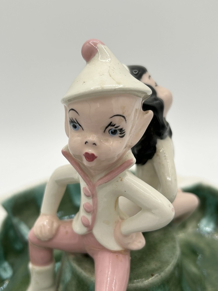 Vintage MCM Pixie Elf Ceramic Ashtray 1960 Hobbyist Condition Issues Please Read