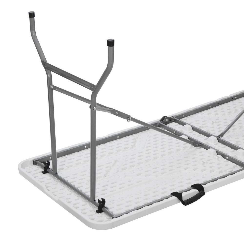2X 6' Folding Table Plastic Fold-in-Half Picnic Table w/ Handle Rectangular