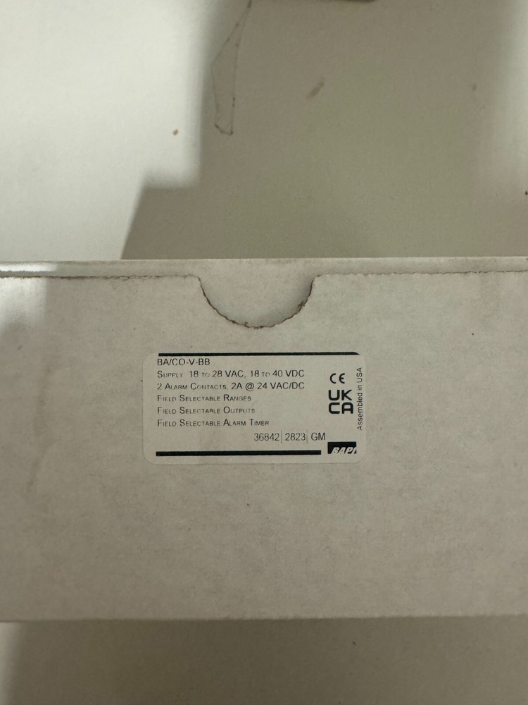 BAPI BA/CO-V-BB / BACOVBB; New and Unused; Carbon Monoxide Rough Service Sensor