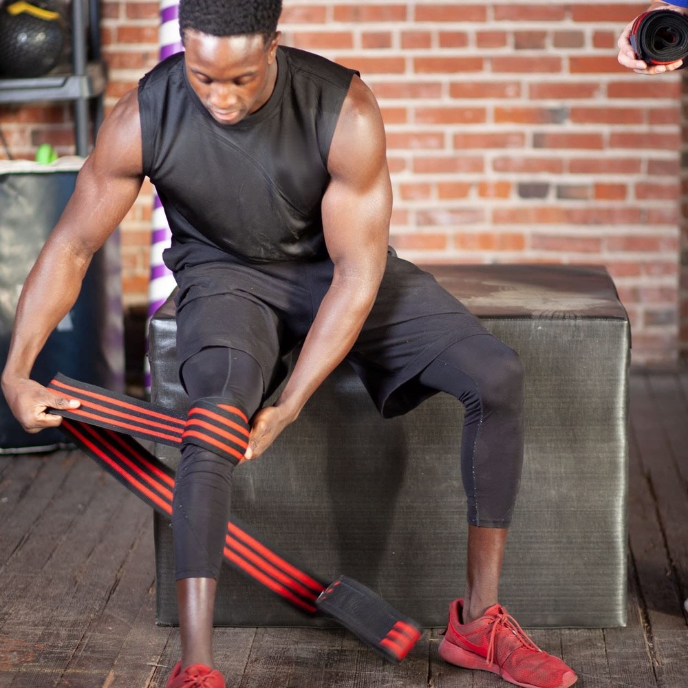 Weightlifting Knee Wrap (Pair) Red